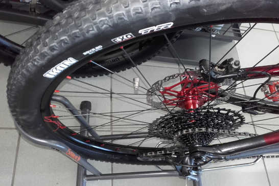 Roues VTT eBike 29er ZTR Arch MK3, moyeux Hope Pro 4 Red, rayons Sapim Race black et nipples alu Red (2)